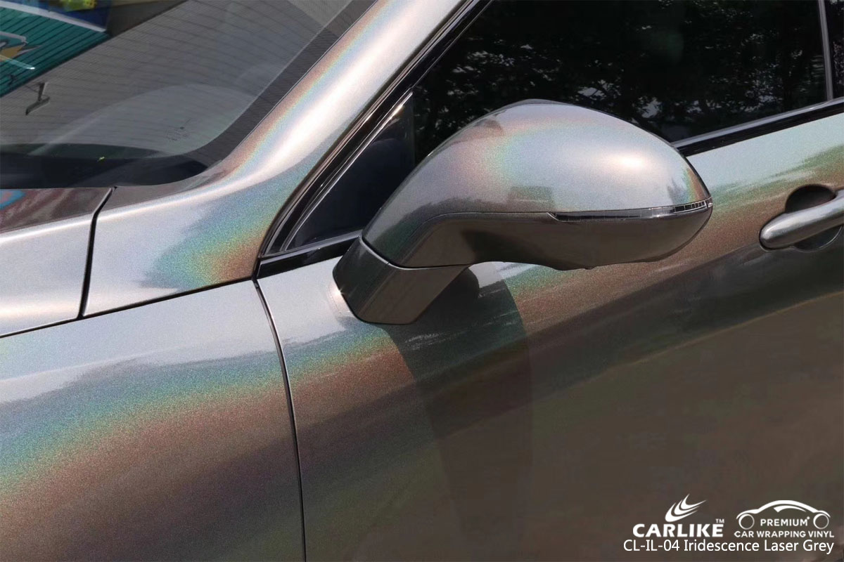 CARLIKE CL-IL-04 iridescence laser grey car wrapping vinyl for Wey