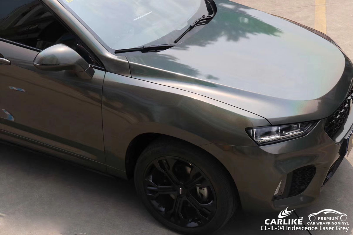 CARLIKE CL-IL-04 iridescence laser grey car wrapping vinyl for Wey