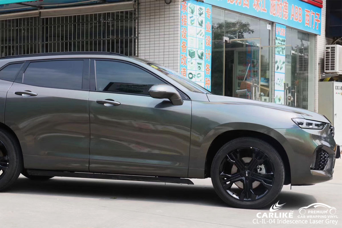 CARLIKE CL-IL-04 iridescence laser grey car wrapping vinyl for Wey