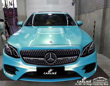 CARLIKE CL-MC-02 Mercedes-Benz için sihirli mercan sky blue araba sarma vinil