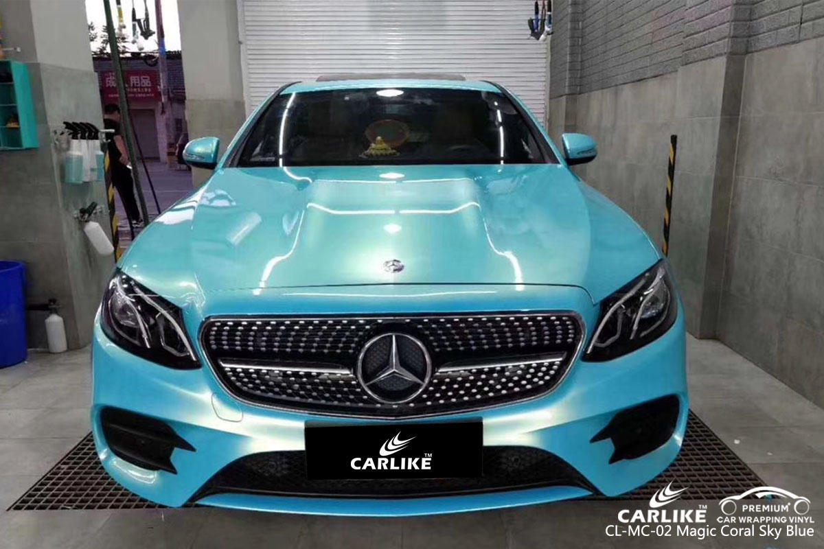 CARLIKE CL-MC-02 magic coral sky blue car wrapping vinyl for Mercedes-Benz