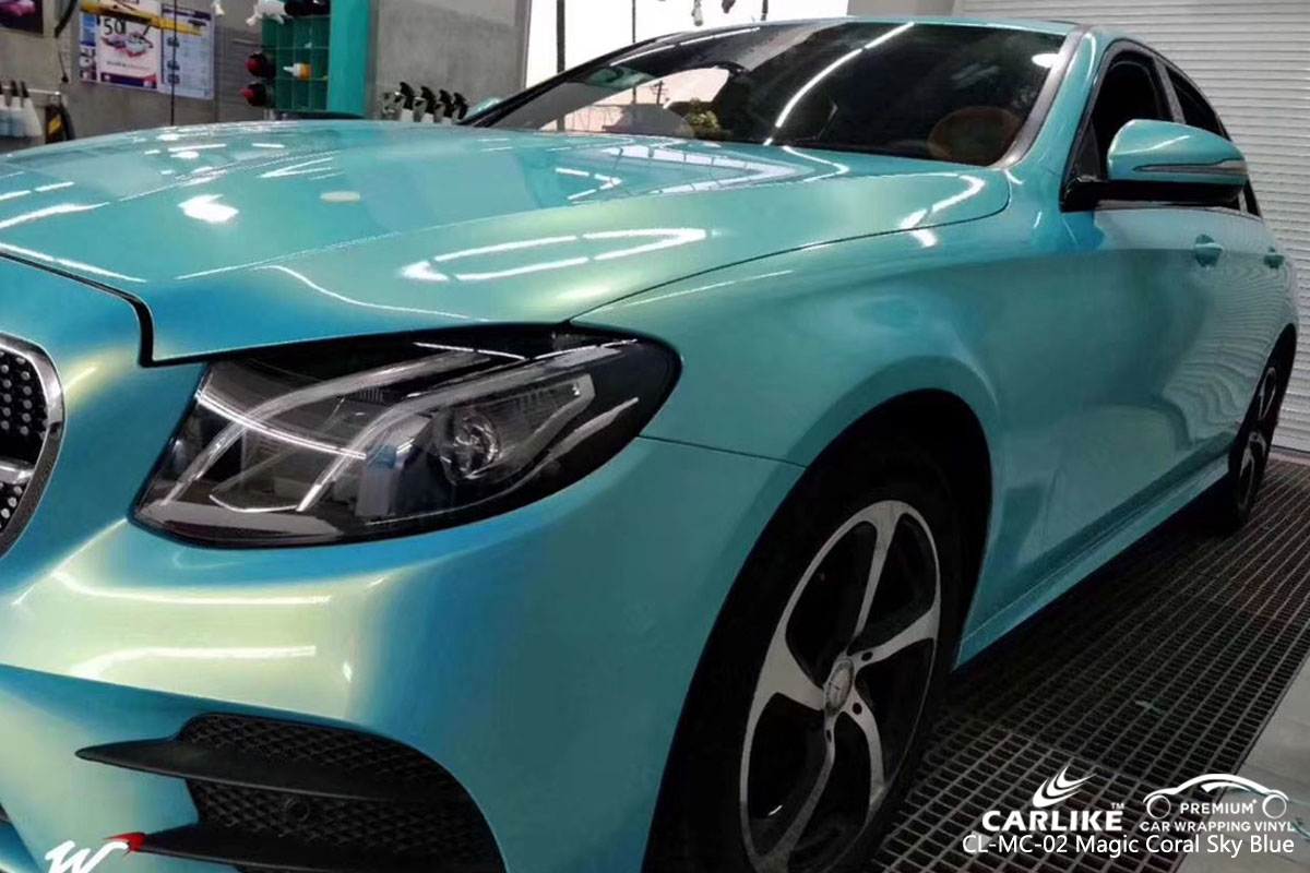 CARLIKE CL-MC-02 magic coral sky blue car wrapping vinyl for Mercedes-Benz