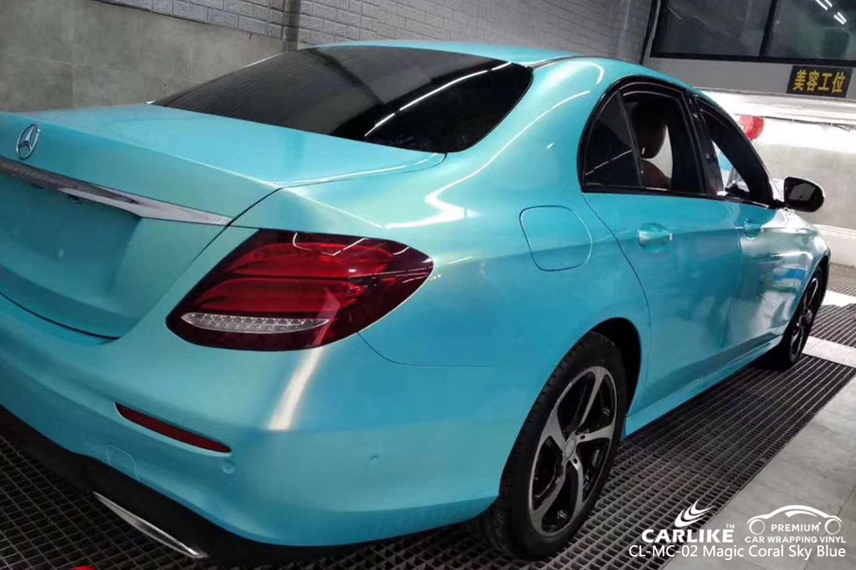 CARLIKE CL-MC-02 magic coral sky blue car wrapping vinyl for Mercedes-Benz