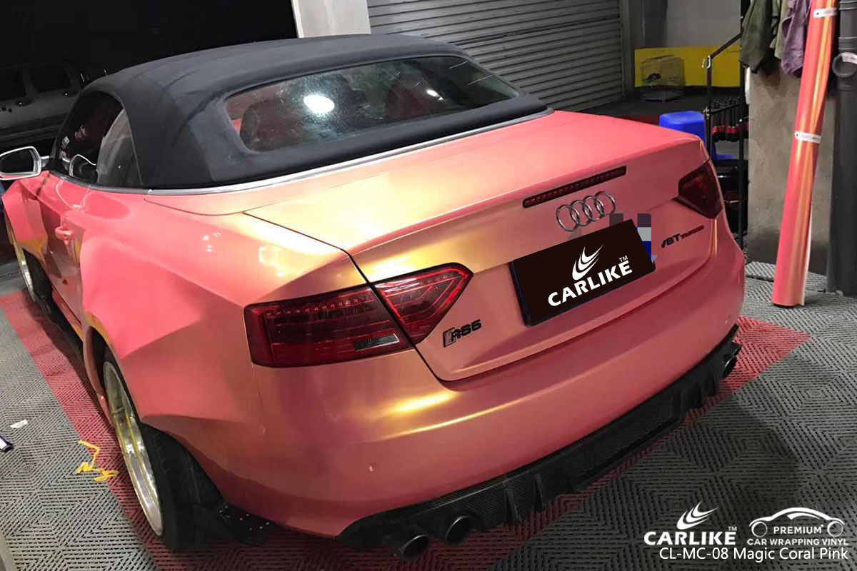 CARLIKE CL-MC-08 magic coral pink car wrapping vinyl for Audi
