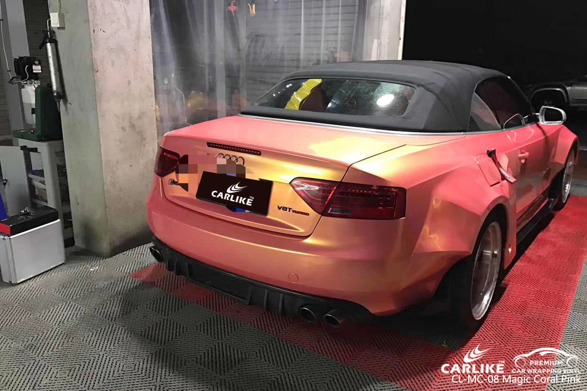 CARLIKE CL-MC-08 magic coral pink car wrapping vinyl for Audi