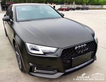 CL-MS-01 Audi için süper mat saten siyah araba sarma vinil