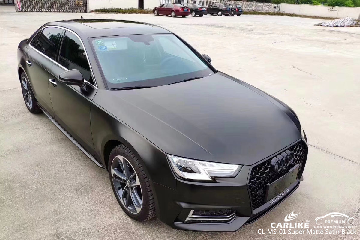 CARLIKE CL-MS-01 super matte satin black car wrap vinyl for Audi