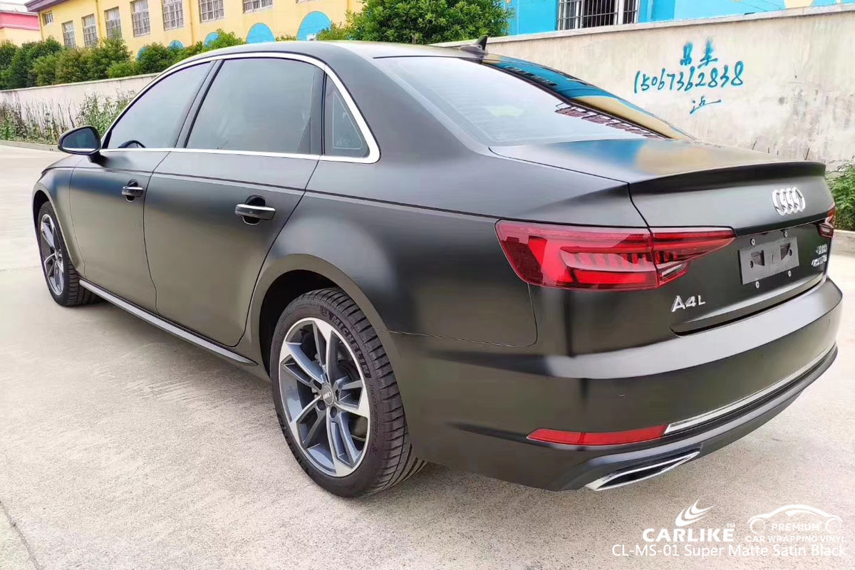 CARLIKE CL-MS-01 super matte satin black car wrap vinyl for Audi