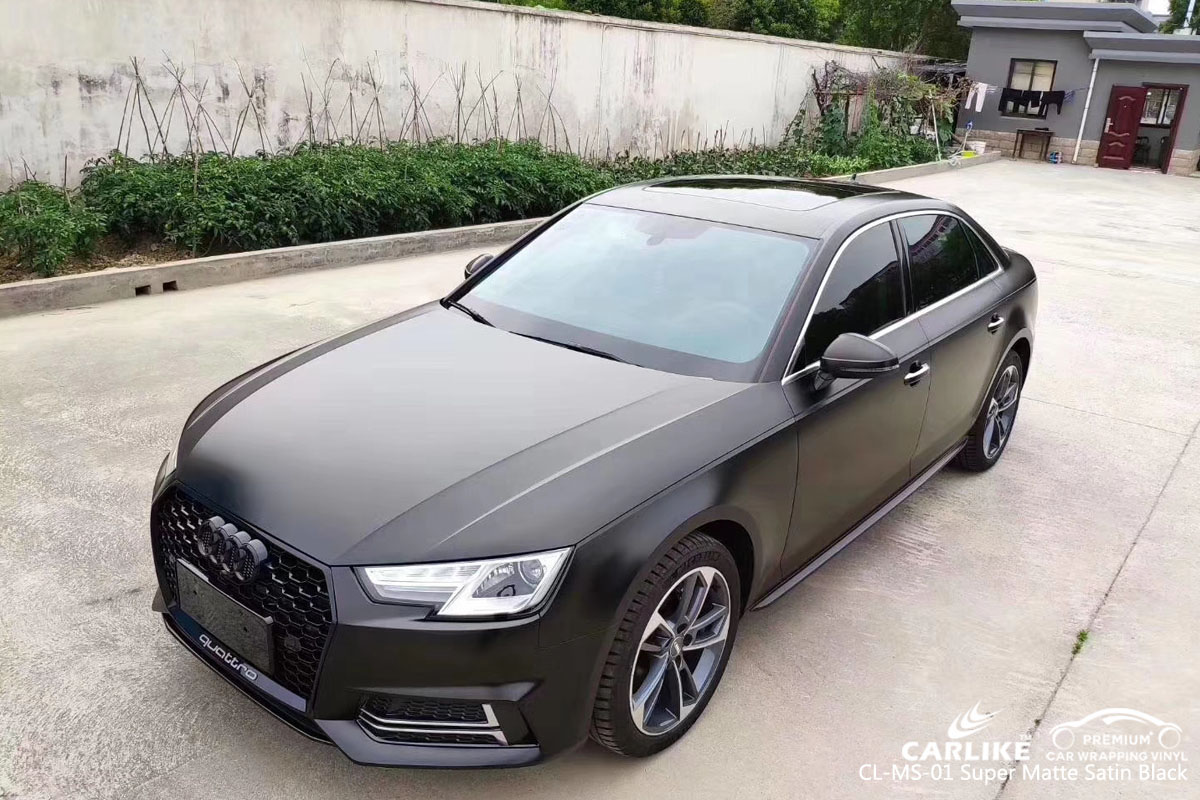 CARLIKE CL-MS-01 super matte satin black car wrap vinyl for Audi