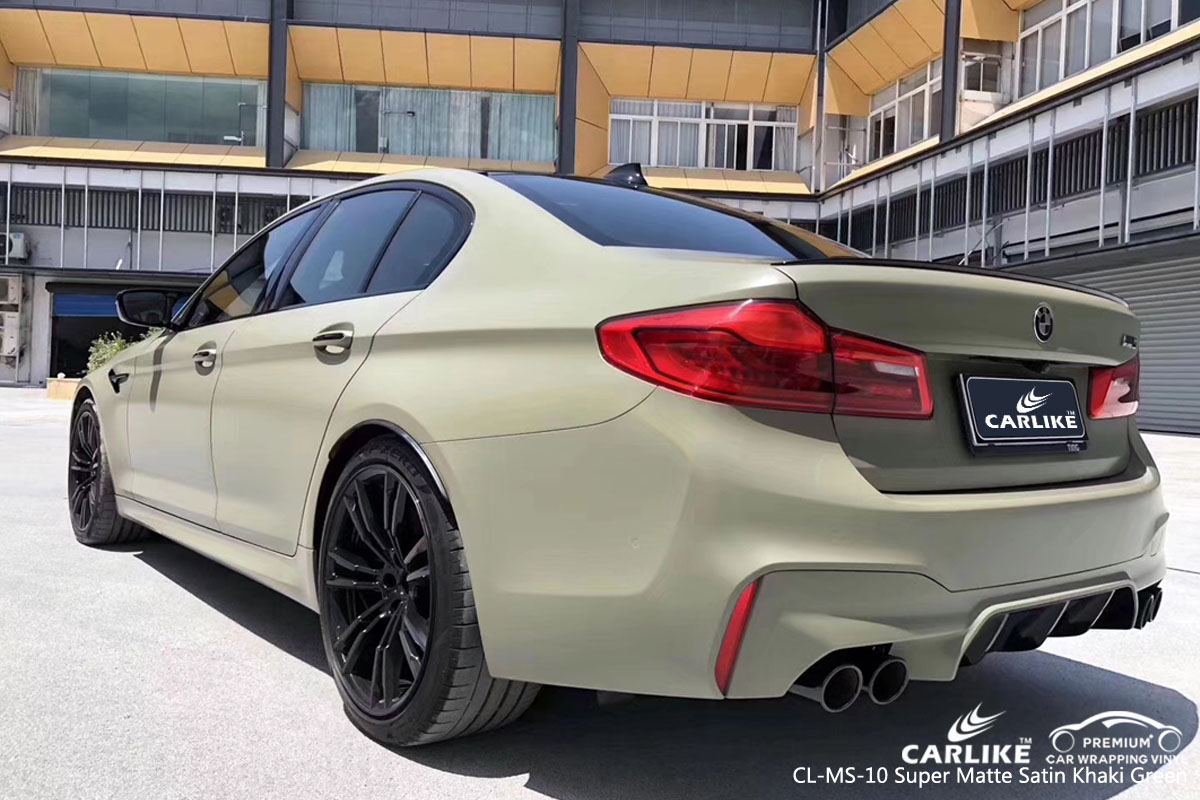 CARLIKE CL-MS-10 super matte satin khaki green car wrap vinyl for BMW