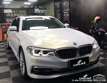 CARLIKE CL-MW-01 BMW için parlak sihirli beyaz altın araba sarma vinil
