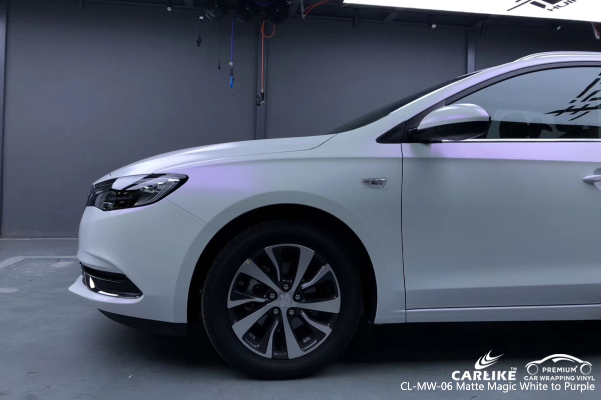 CARLIKE CL-MW-06 matte magic white to purple car wrap vinyl for Buick