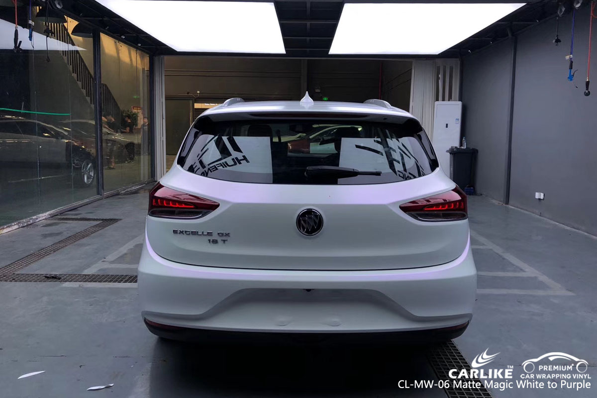 CARLIKE CL-MW-06 matte magic white to purple car wrap vinyl for Buick