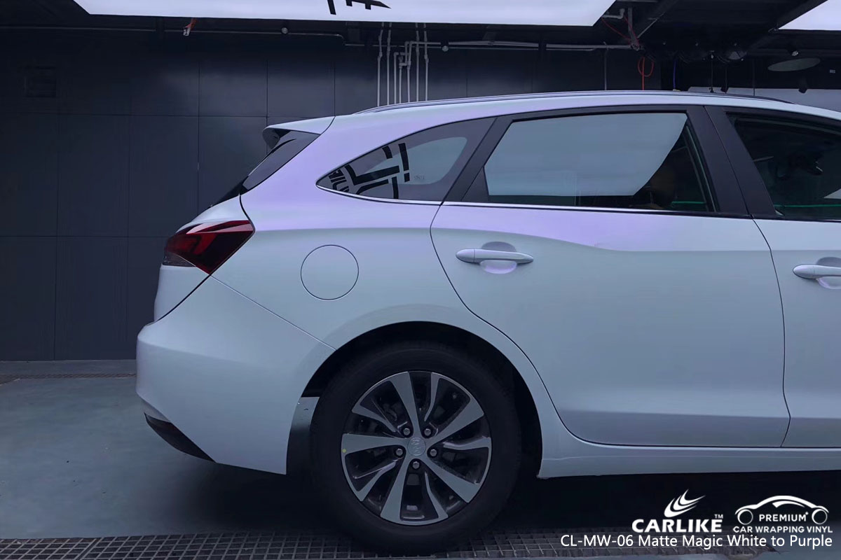 CARLIKE CL-MW-06 matte magic white to purple car wrap vinyl for Buick