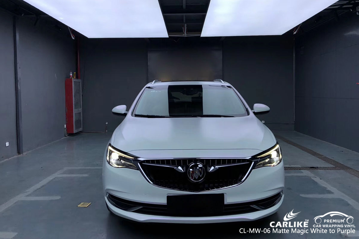 CARLIKE CL-MW-06 matte magic white to purple car wrap vinyl for Buick