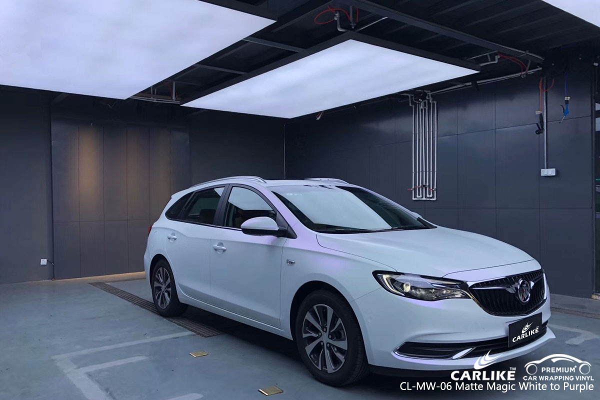 CARLIKE CL-MW-06 matte magic white to purple car wrap vinyl for Buick