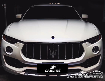 CARLIKE CL-MW-07 Maserati için mat sihirli beyaz mavi araba sarma vinil