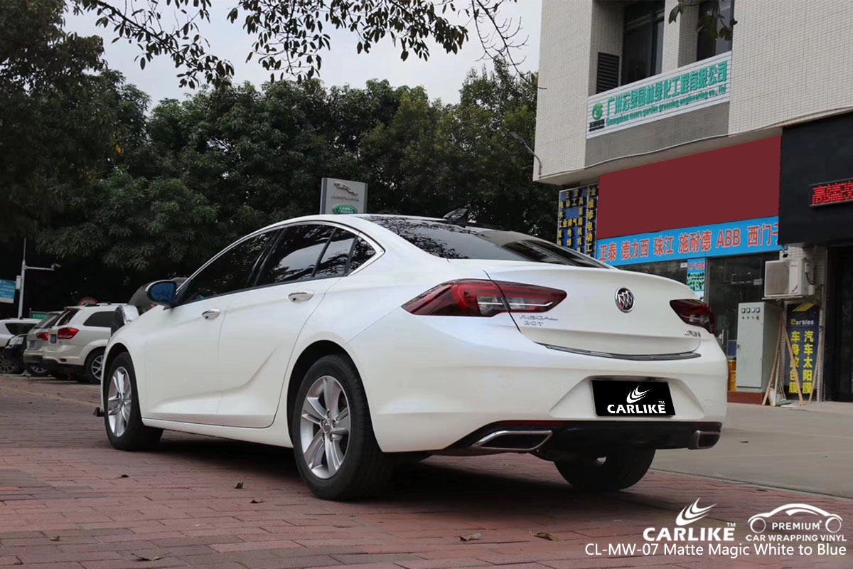 CARLIKE CL-MW-07 matte magic white to blue car wrap vinyl for Buick