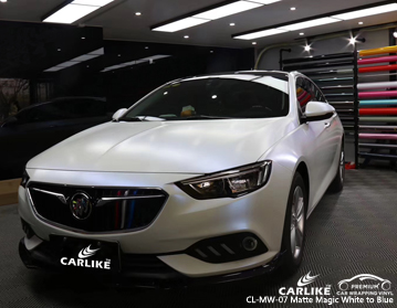 CARLIKE CL-MW-07 matte magic white to blue car wrap vinyl for Maserati