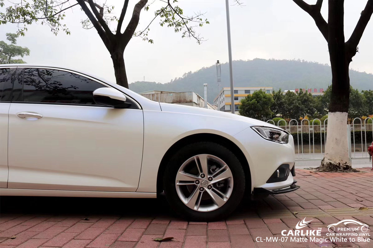 CARLIKE CL-MW-07 matte magic white to blue car wrap vinyl for Buick