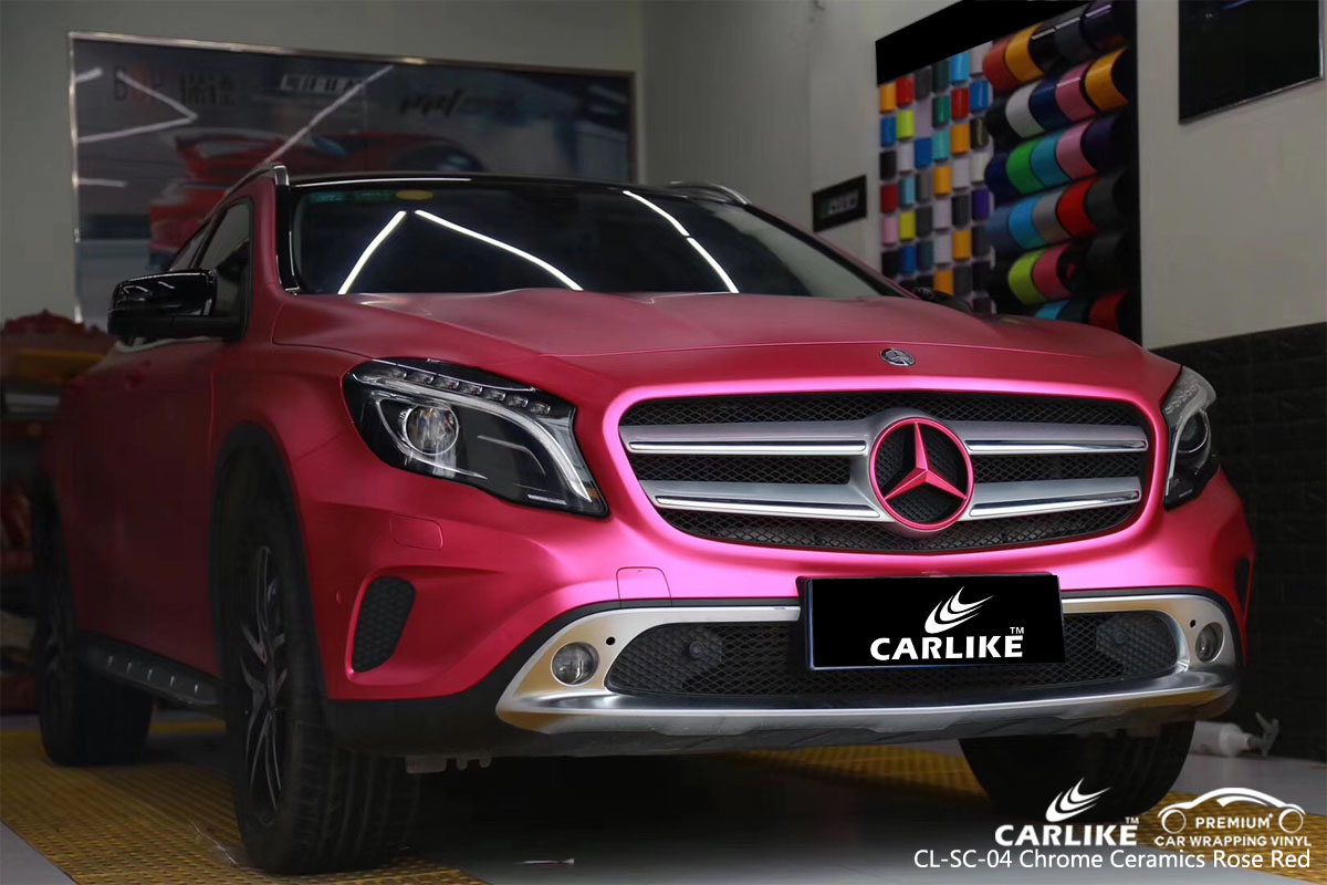 CARLIKE CL-SC-04 chrome ceramics rose red car wrap vinyl for Mercedes-Benz