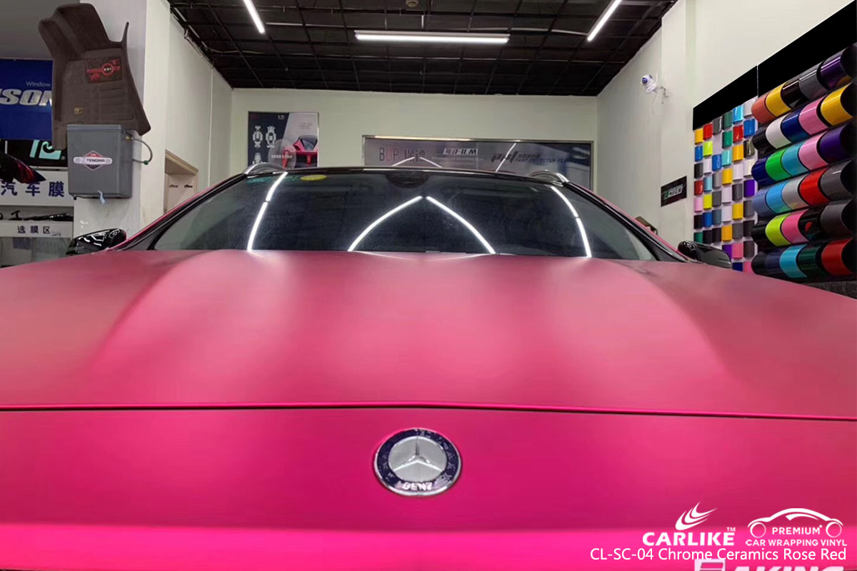 CARLIKE CL-SC-04 chrome ceramics rose red car wrap vinyl for Mercedes-Benz