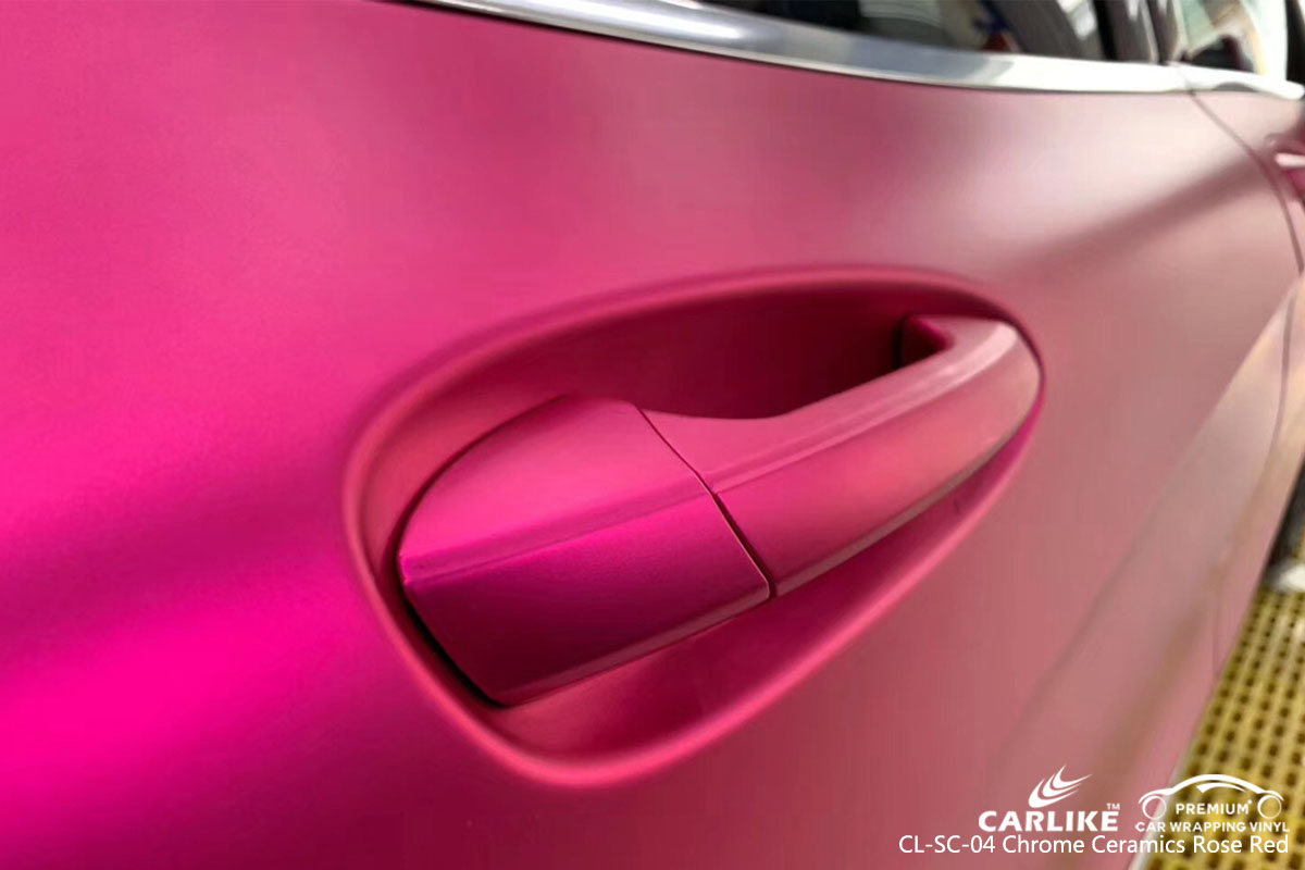 CARLIKE CL-SC-04 chrome ceramics rose red car wrap vinyl for Mercedes-Benz