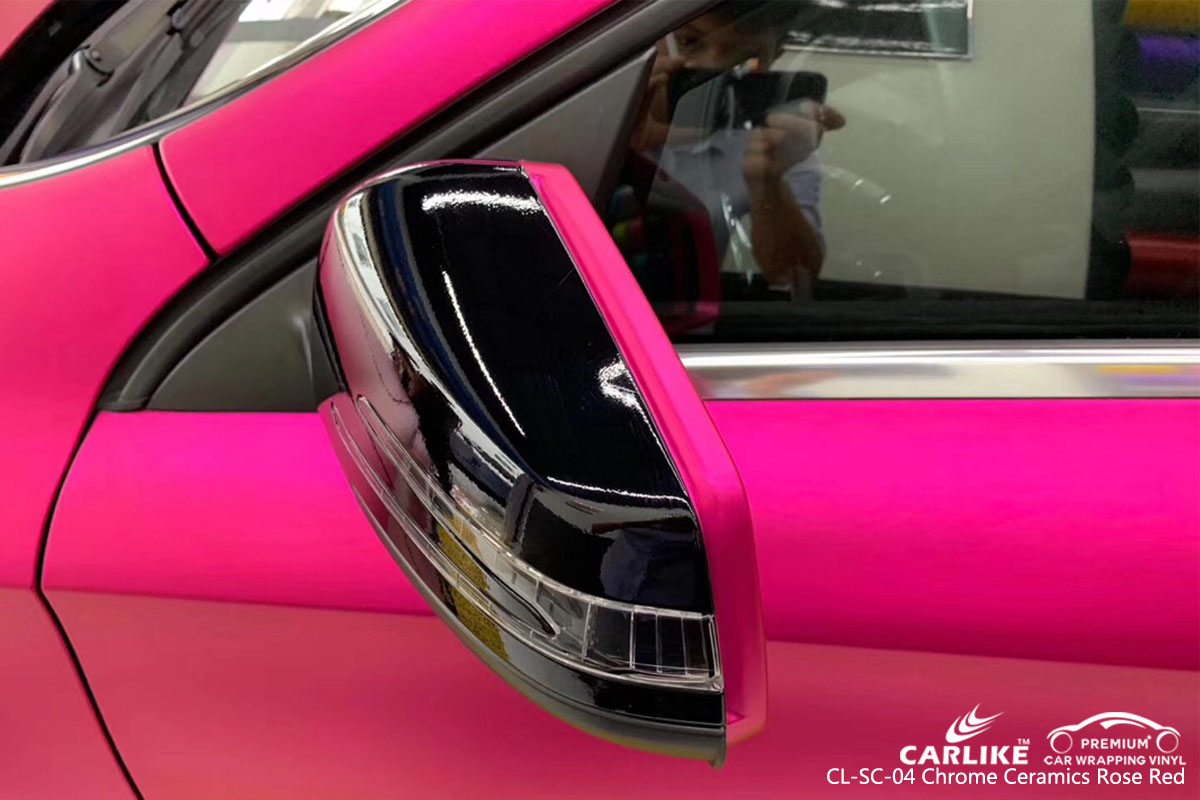 CARLIKE CL-SC-04 chrome ceramics rose red car wrap vinyl for Mercedes-Benz