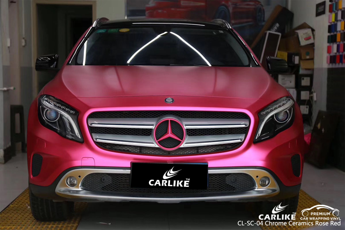 CARLIKE CL-SC-04 chrome ceramics rose red car wrap vinyl for Mercedes-Benz