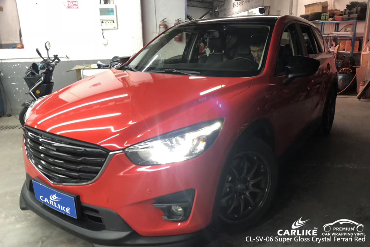 CARLIKE CL-SV-06 super gloss crystal ferrari red car wrap vinyl
