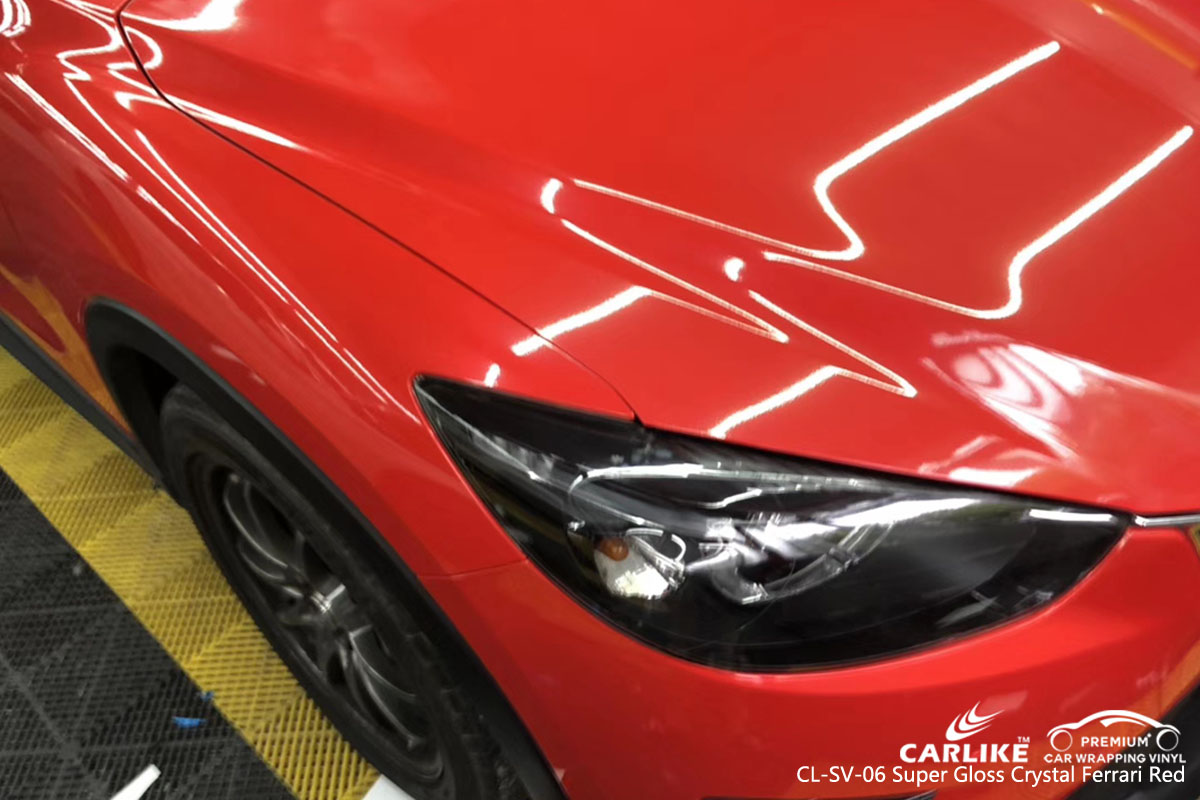 CARLIKE CL-SV-06 super gloss crystal ferrari red car wrap vinyl