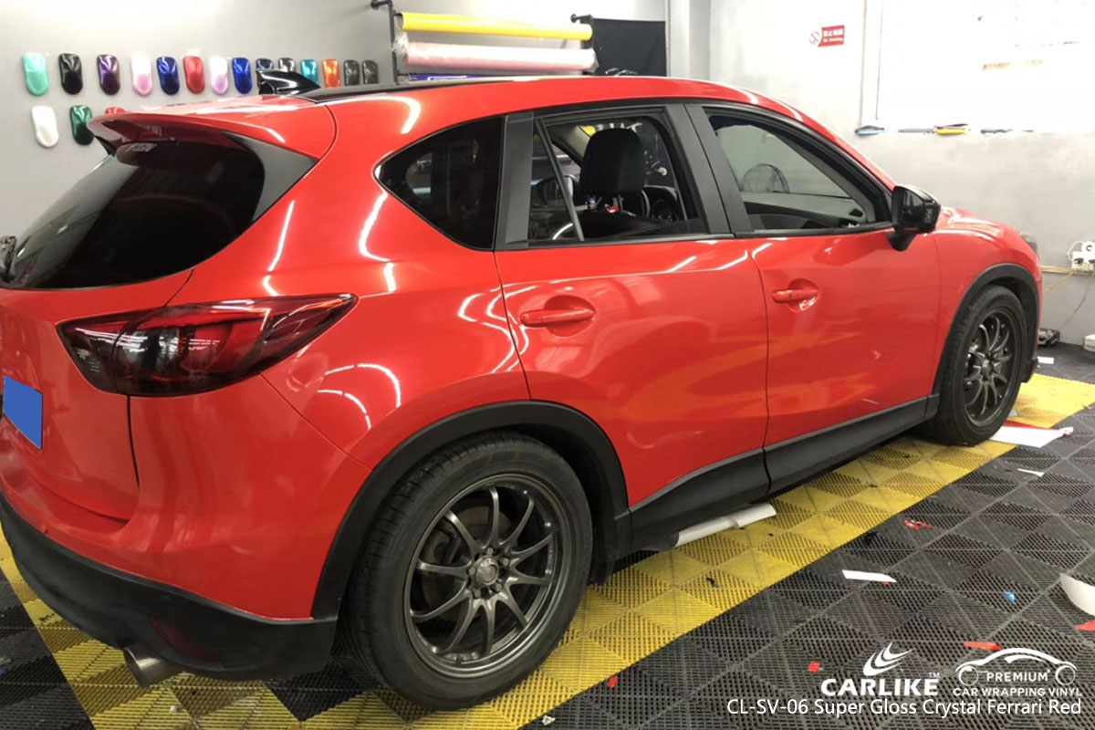 CARLIKE CL-SV-06 super gloss crystal ferrari red car wrap vinyl