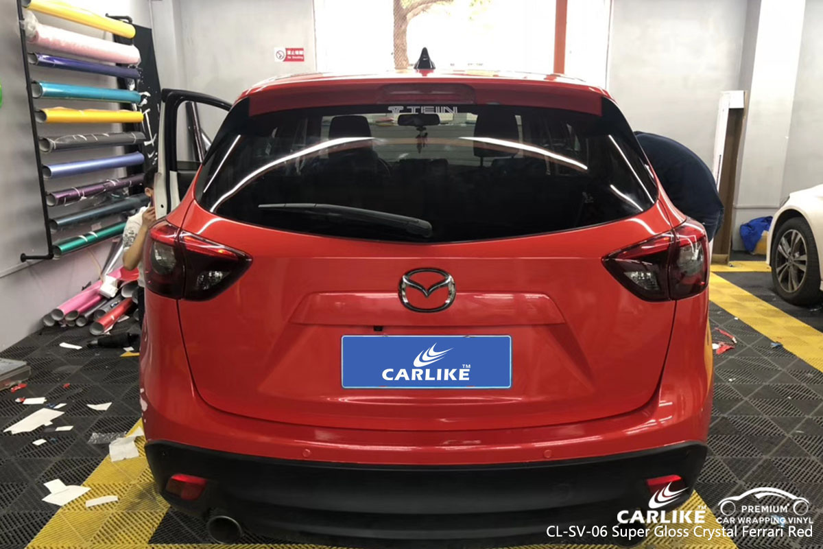CARLIKE CL-SV-06 super gloss crystal ferrari red car wrap vinyl