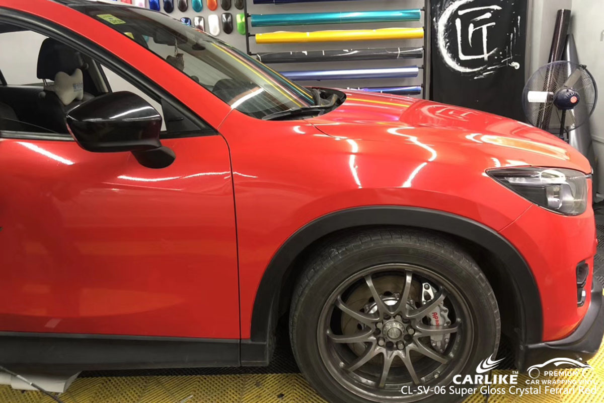 CARLIKE CL-SV-06 super gloss crystal ferrari red car wrap vinyl