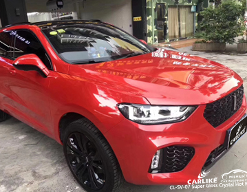 CARLIKE CL-SV-07 Süper parlak kristal sıcak kırmızı Wey için araba sarma vinil
