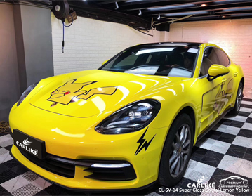 CL-SV-14 super gloss crystal lemon yellow vinyl car wrap supplier for Porsche