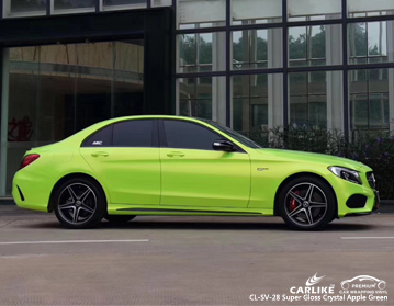 CARLIKE CL-SV-28 Mercedes-Benz için süper parlak kristal elma yeşil araba sarma vinil