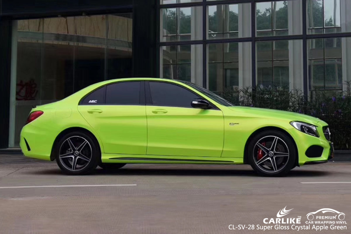 CARLIKE CL-SV-28 super gloss crystal apple green car wrap vinyl for Mercedes-Benz