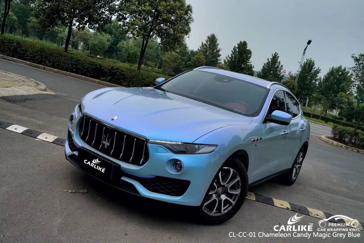 CARLIKE CL-CC-01 chameleon candy magic grey blue car wrap vinyl for Maserati