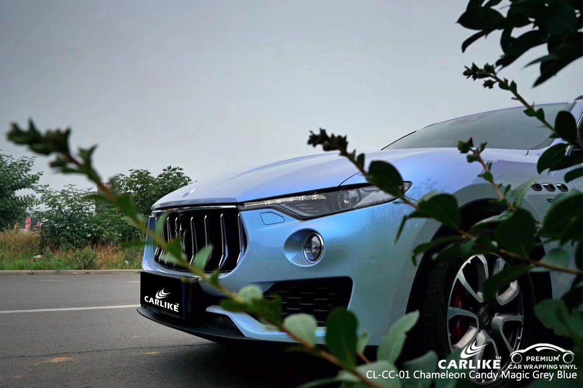 CARLIKE CL-CC-01 chameleon candy magic grey blue car wrap vinyl for Maserati