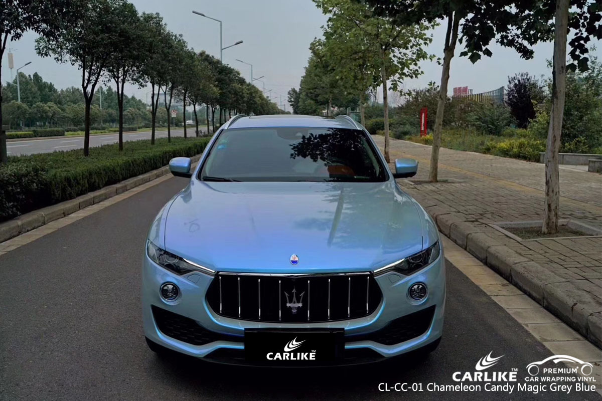 CARLIKE CL-CC-01 chameleon candy magic grey blue car wrap vinyl for Maserati