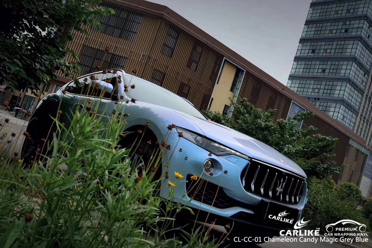 CARLIKE CL-CC-01 chameleon candy magic grey blue car wrap vinyl for Maserati
