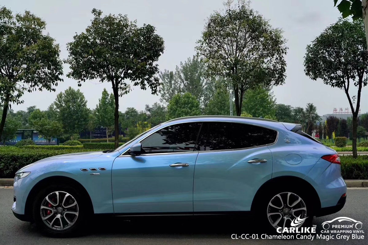 CARLIKE CL-CC-01 chameleon candy magic grey blue car wrap vinyl for Maserati