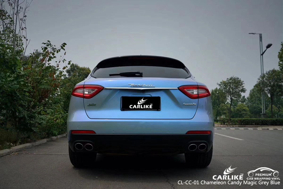 CARLIKE CL-CC-01 chameleon candy magic grey blue car wrap vinyl for Maserati