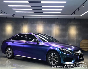 CL-CE-02 matte chameleon light blue to purple car vinyl wrap supplier for Mercedes-Benz