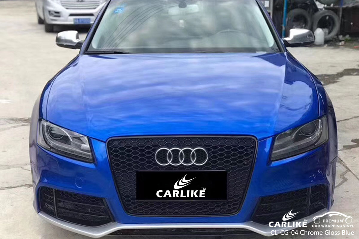CARLIKE CL-CG-04 chrome gloss blue car wrap vinyl for Audi