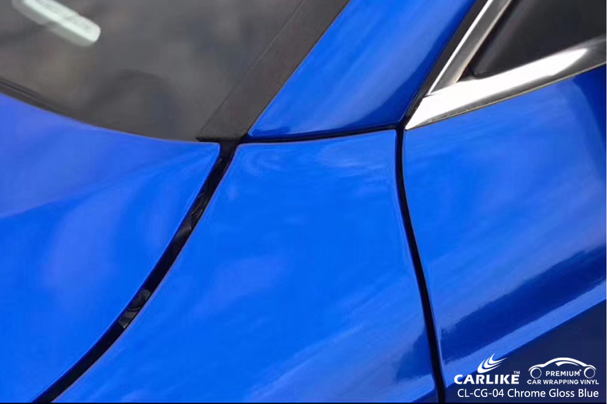 CARLIKE CL-CG-04 chrome gloss blue car wrap vinyl for Audi