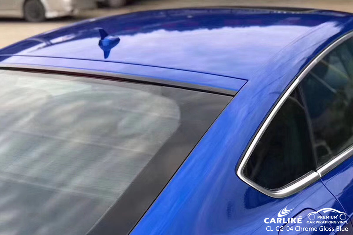 CARLIKE CL-CG-04 chrome gloss blue car wrap vinyl for Audi