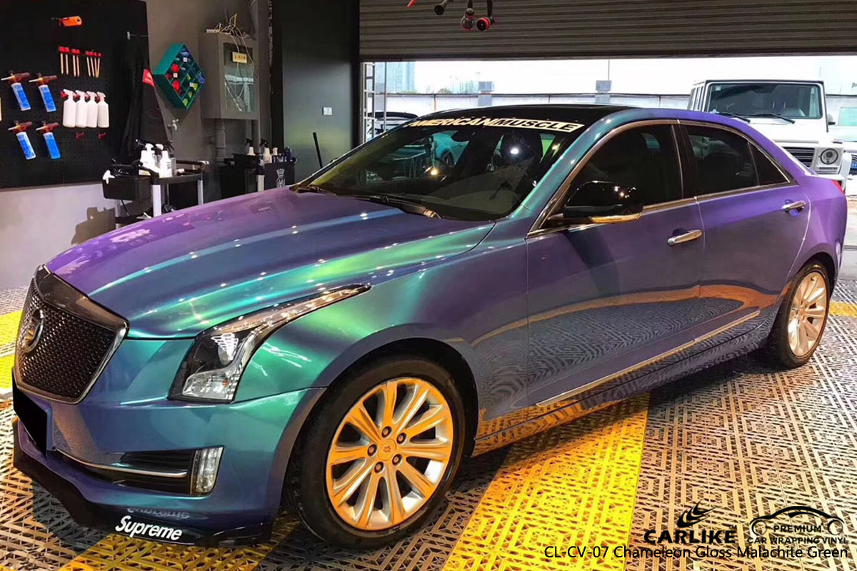 CARLIKE CL-CV-07 chameleon gloss malachite green car wrap vinyl for Cadillac