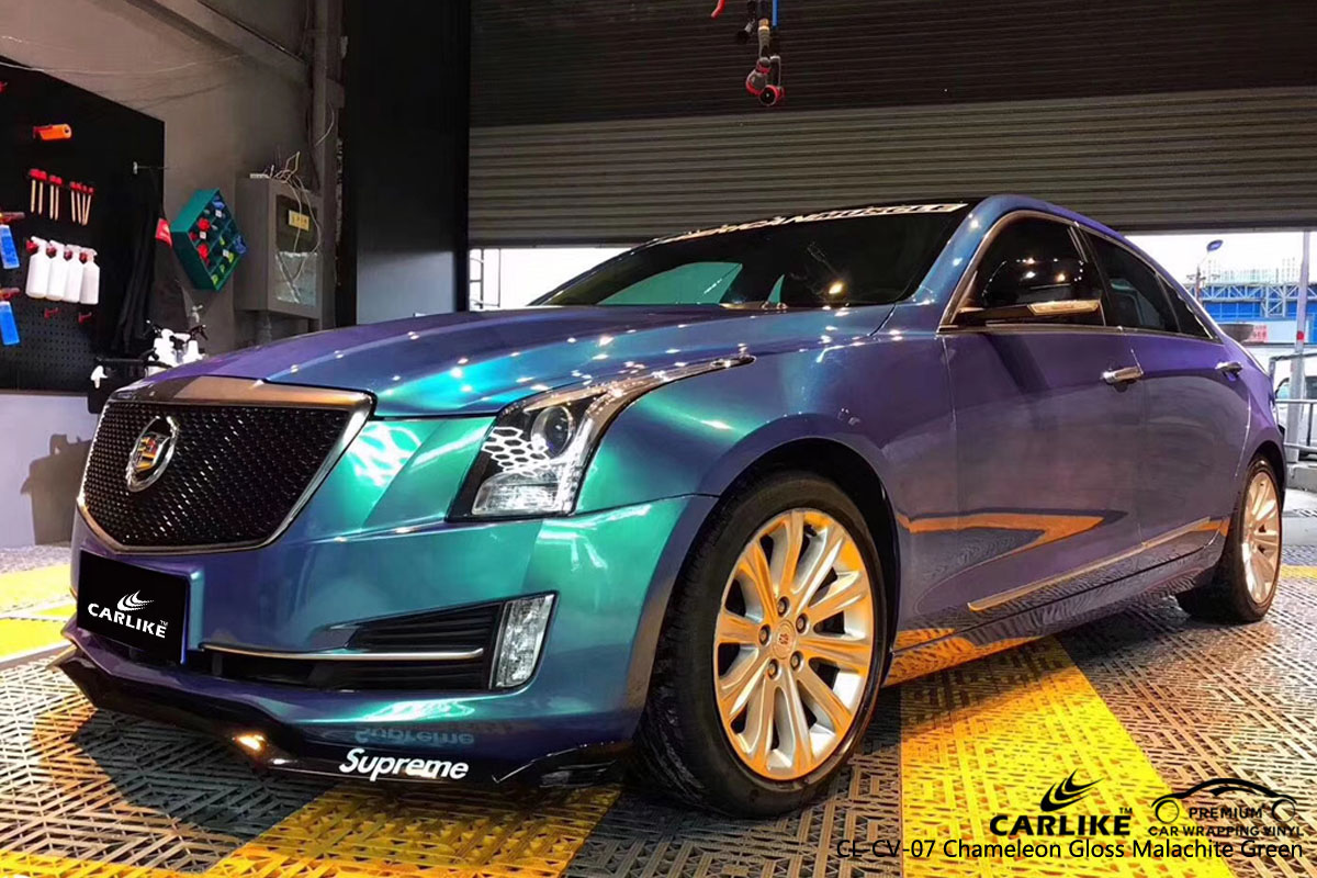 CARLIKE CL-CV-07 chameleon gloss malachite green car wrap vinyl for Cadillac